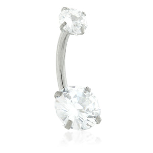 Internal Ti Double Round Gem Belly Bar - 7th Circle Tattoo & Piercing