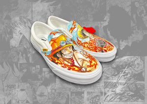 Hand drawn custom One Piece vans - 7th Circle Tattoo & Piercing