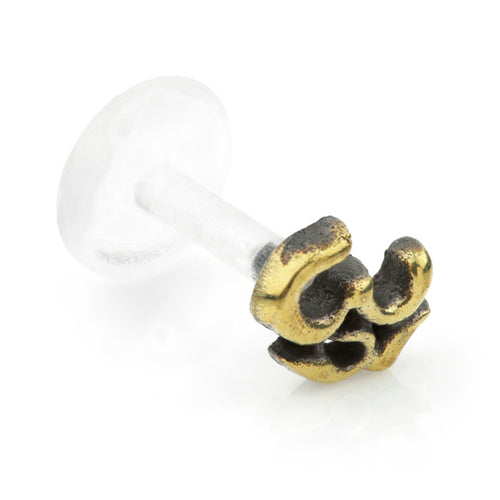 1x Brass Om & Plastic Labret - 7th Circle Tattoo & Piercing