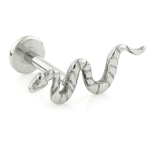 Ti Internal Thread Labret With Snake Top - 7th Circle Tattoo & Piercing