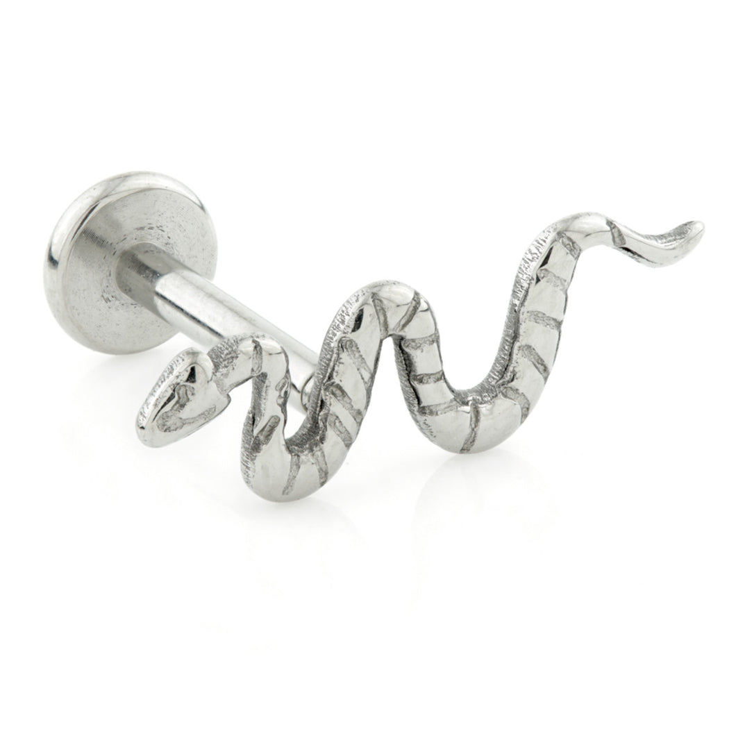 Ti Internal Thread Labret With Snake Top - 7th Circle Tattoo & Piercing